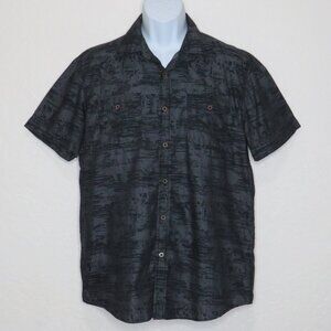 Company Eighty One* Men's Short Sleeve Button Down Curved Hem Pocket Shirt~Large